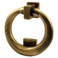 Brass Antiqued Finish Ring Front Door Knocker 114mm