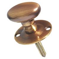 Brass Antiqued Finish Oval Turn Knob for Mortice Bolt