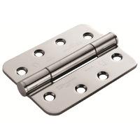 bright stainless steel gr14 4x3in heavy duty radiused hinge in pairs