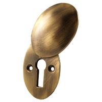Brass Antiqued Finish Oval Covered Keyhole Cover 48x35mm