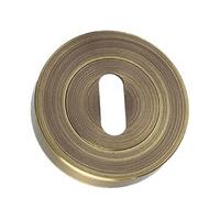 Brass Antiqued Finish Slotted Key Keyhole Cover 50mm