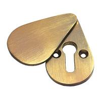 Brass Antiqued Finish Pear Drop Covered Keyhole Cover 44x25mm