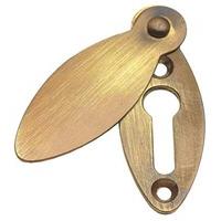Brass Antiqued Finish Oval Covered Keyhole Cover 53mm