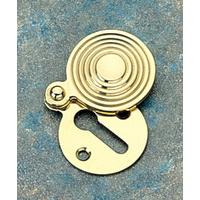 brass unlacquered reeded key hole cover 31mm