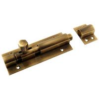 brass antiqued finish straight door bolt 102x38mm