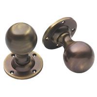 Brass Antiqued Finish Ball Style Interior Door Knobs 44mm