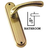 Brass Antiqued Finish Itala Bathroom Door Handle Set