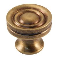 Brass Antiqued Finish Stepped Cabinet Knob