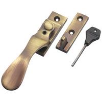 Brass Antiqued Finish Spoon End Locking Window Handle Fastener