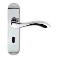 Broadway Short Backplate Key Lock Door Handles