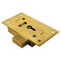 Brass Straight Cabinet Lock 4 Lever 64mm