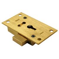 Brass Straight Cabinet Lock 2 Lever 64mm