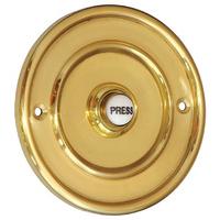 brass 100mm round door bell ceramic press