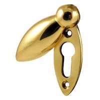 Brass Oval Shaped Key Escutcheon 59x20mm