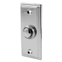 Bright Chrome Stepped Edge Door Bell 76x32mm