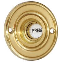 brass 60mm round door bell ceramic press