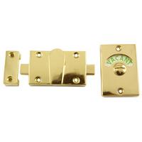 brass plated zinc alloy bathroom indicator door bolt