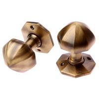 Brass Antiqued Finish 50mm Octagon Knobs