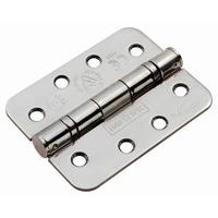 Bright Stainless 102x76x2.5mm Ball Bearing Round Edge Door Hinge 1.5 Prs