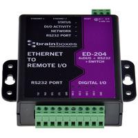 brainboxes ed 204 ethernet to 4 digital io and rs232 serial port w