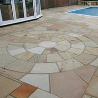 Bradstone, Natural Sandstone Paving Fossil Buff 3 Ring Circle - Pack