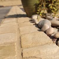 bradstone natural sandstone paving fossil buff setts 100 x 100 individ ...