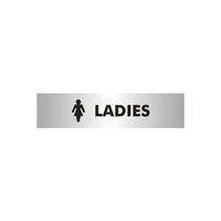 brushed aluminium acrylic sign 190 x 45mm ladies