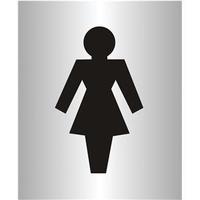 brushed aluminium acrylic sign 115x150mm ladies logo