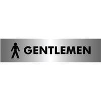 brushed aluminium acrylic sign 190 x 45mm gentleman