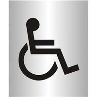 brushed aluminium acrylic sign 115x150mm disabled logo