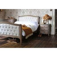 Brittany Limewash Oak Buttoned Double Bed