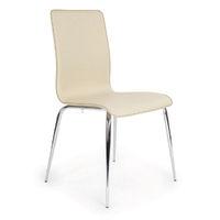 Brandon Leather Clad Side Chair with Chrome Base Brandon Leather Clad Side Chair Cream