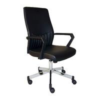 Brooklyn Faux Leather Low Designer Chair Black
