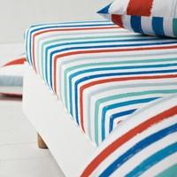 Brush Striped Cotton Fitted Sheet