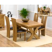 Bruges 160cm Solid Oak Extending Dining Table with Minnesota Chairs