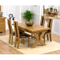 Bruges 160cm Solid Oak Extending Dining Table with Trento Chairs
