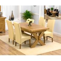 Bruges 160cm Solid Oak Extending Dining Table with Canberra Chairs