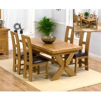 Bruges 160cm Solid Oak Extending Dining Table with Lyon Chairs