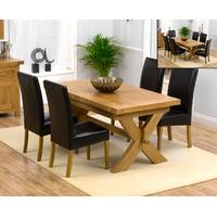 Bruges 160cm Solid Oak Extending Dining Table with Napoli Chairs
