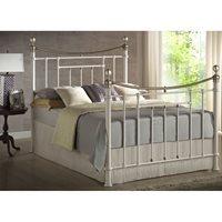 BRONTE METAL BED in Cream by Birlea - King