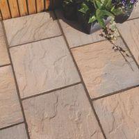 brown blend derbyshire single paving slab l450mm w450mm