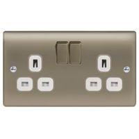 British General 13A Pearl Nickel Effect Switched Socket