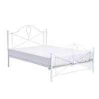 bronte white metal bed frame kingsize