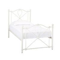 bronte white metal bed frame single