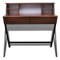 Brown Workstation Computer Desk with 2 Drawers