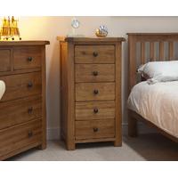 Bramley Oak 5 Drawer Narrow Chest