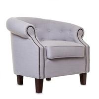 Brixton Silver Fabric Accent Chair