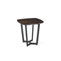 brown lamp table with iron legs