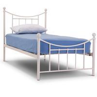 Bristol Metal Bed Frame Double Ivory Standard Finials