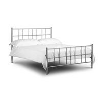 bramy 135cm metal bed in bright aluminium finish